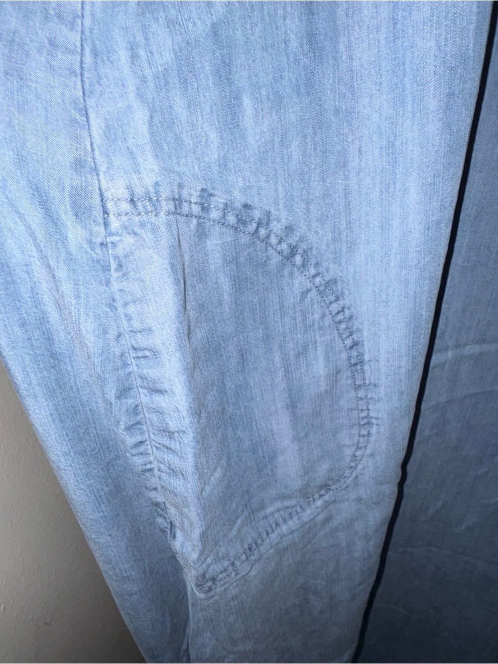 Lane Bryant Chambray Wide Leg Jumpsuit Distressed Fringed Hem Plus 22/24W - Picture 3 of 9